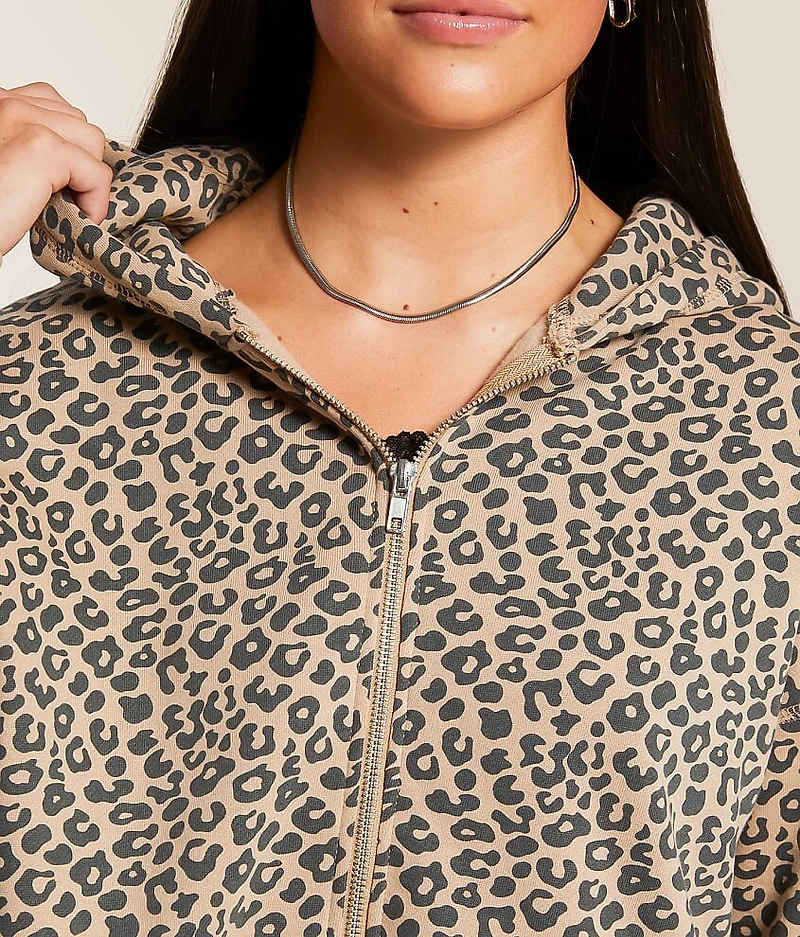 Cheetah Cropped Hoodie