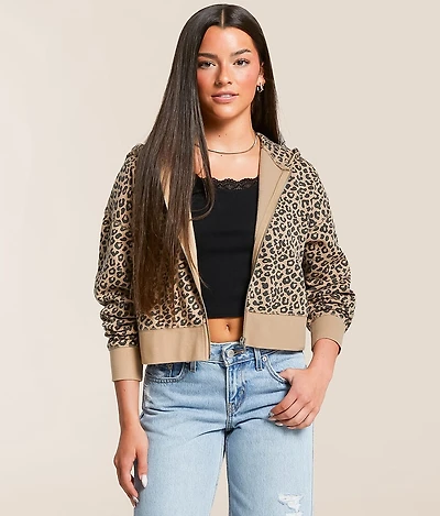 Cheetah Cropped Hoodie