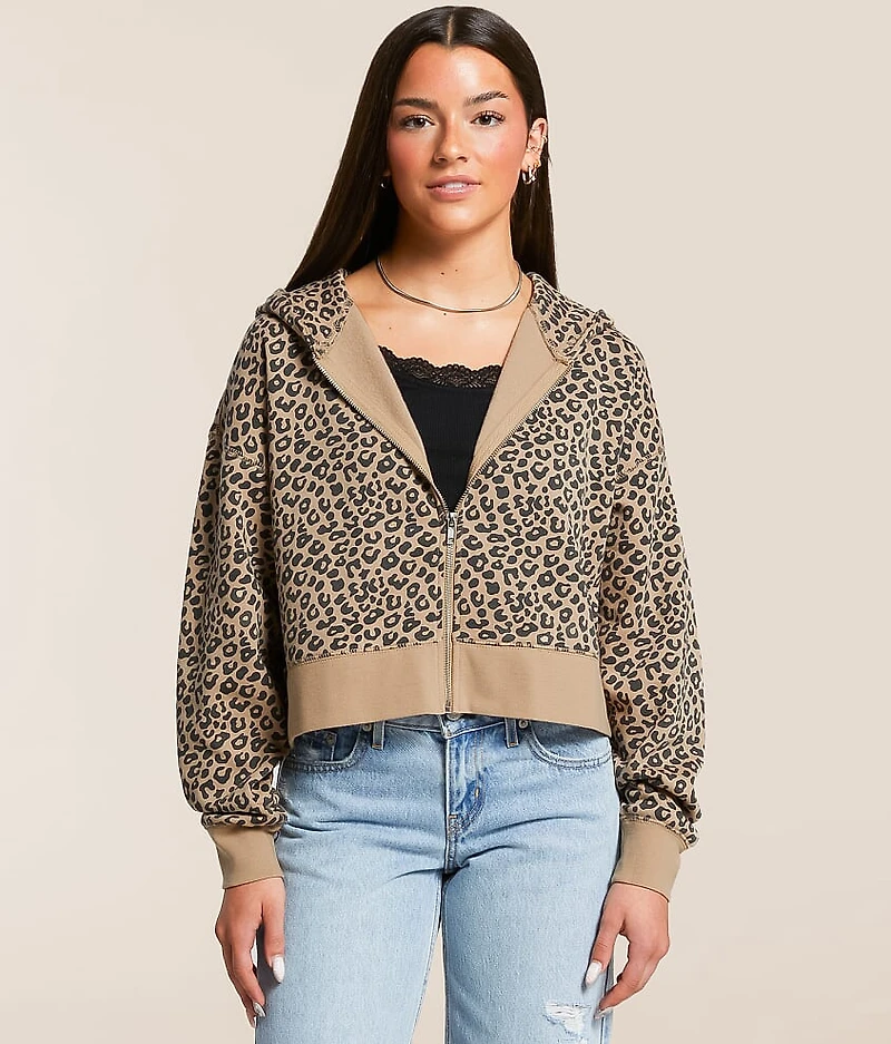 Cheetah Cropped Hoodie