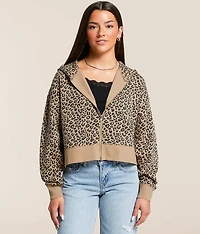 Cheetah Cropped Hoodie