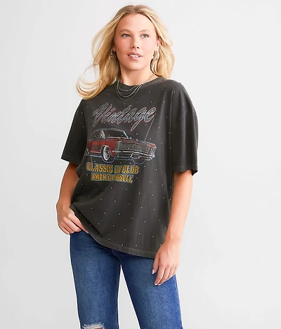 Vintage American Muscle Car Rhinestone T-Shirt