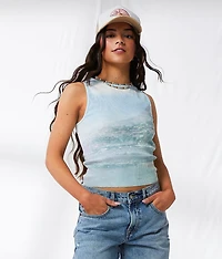 Ribbed Coastal Belt Tank Top