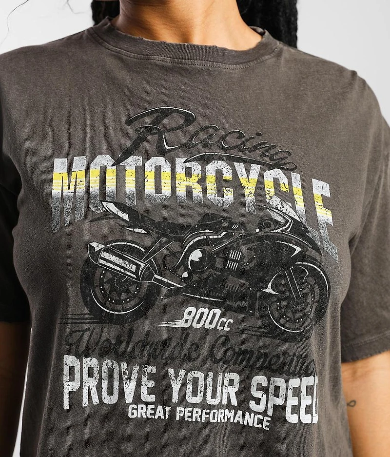 Motorcycle Racing Cropped T-Shirt