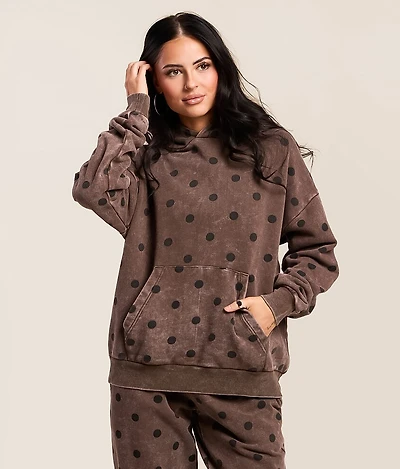 Polka Dot Hooded Sweatshirt