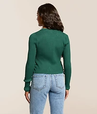 Ribbed Cinch Tie Cropped Top