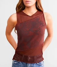 Pieced Mesh Tank Top