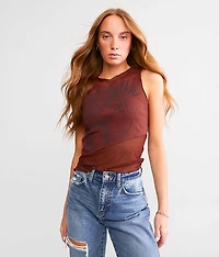Pieced Mesh Tank Top