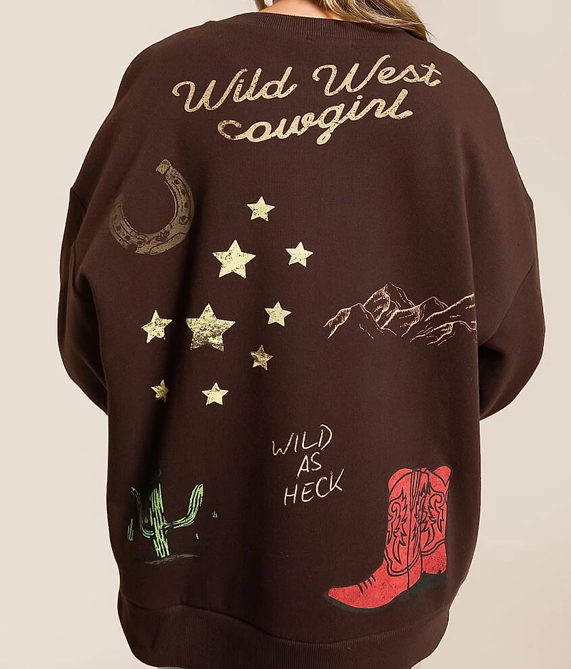 Howdy Tattoo Oversized Pullover