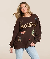 Howdy Tattoo Oversized Pullover