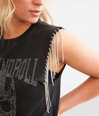 Rhinestone Fringe Rocker Tank Top