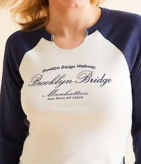 Brooklyn Bridge Cropped Raglan T-Shirt
