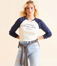 Brooklyn Bridge Cropped Raglan T-Shirt