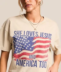 Loves Jesus & America Oversized T-Shirt