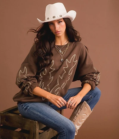 Boot Stitch Oversized Pullover
