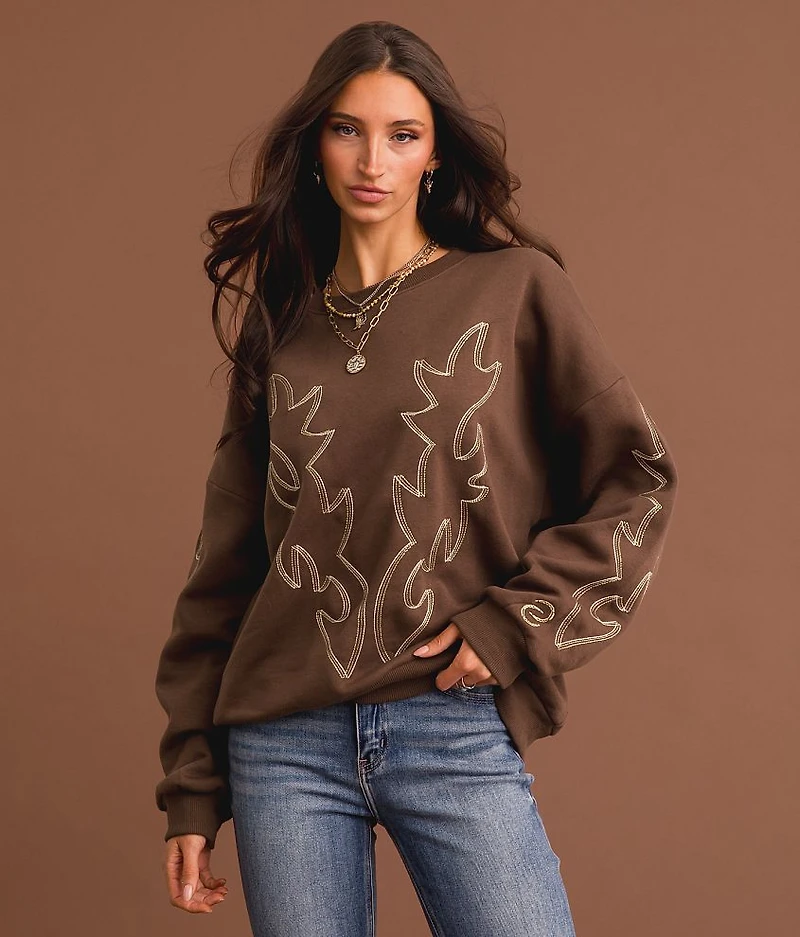 Boot Stitch Oversized Pullover
