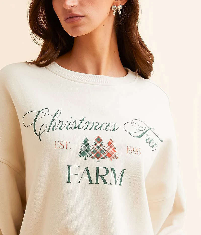 Christmas Tree Farm Oversized Pullover