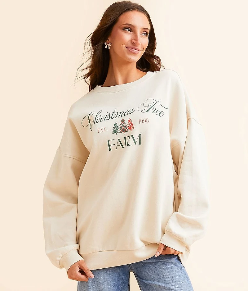 Christmas Tree Farm Oversized Pullover