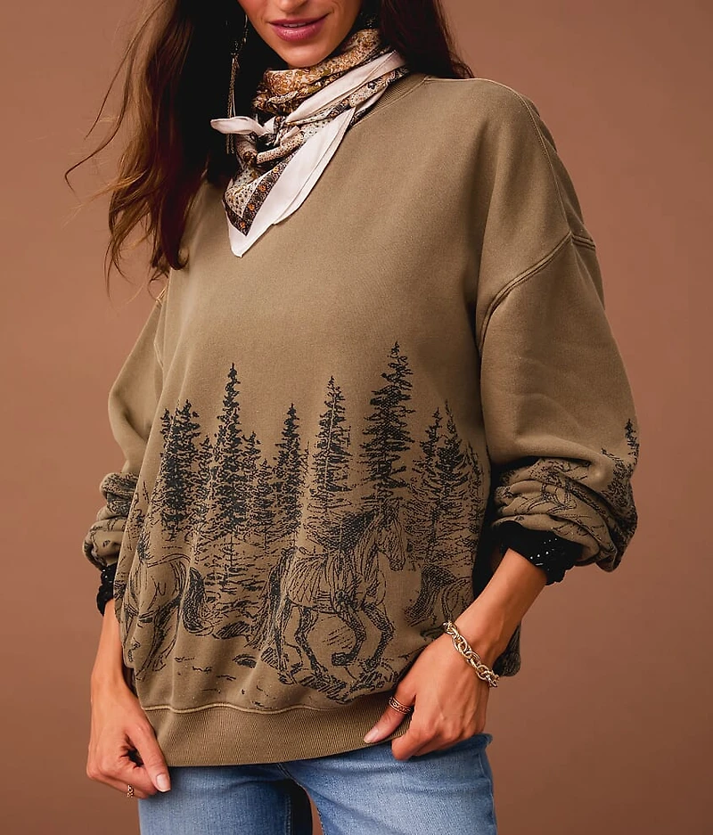 Wild Horses Oversized Pullover