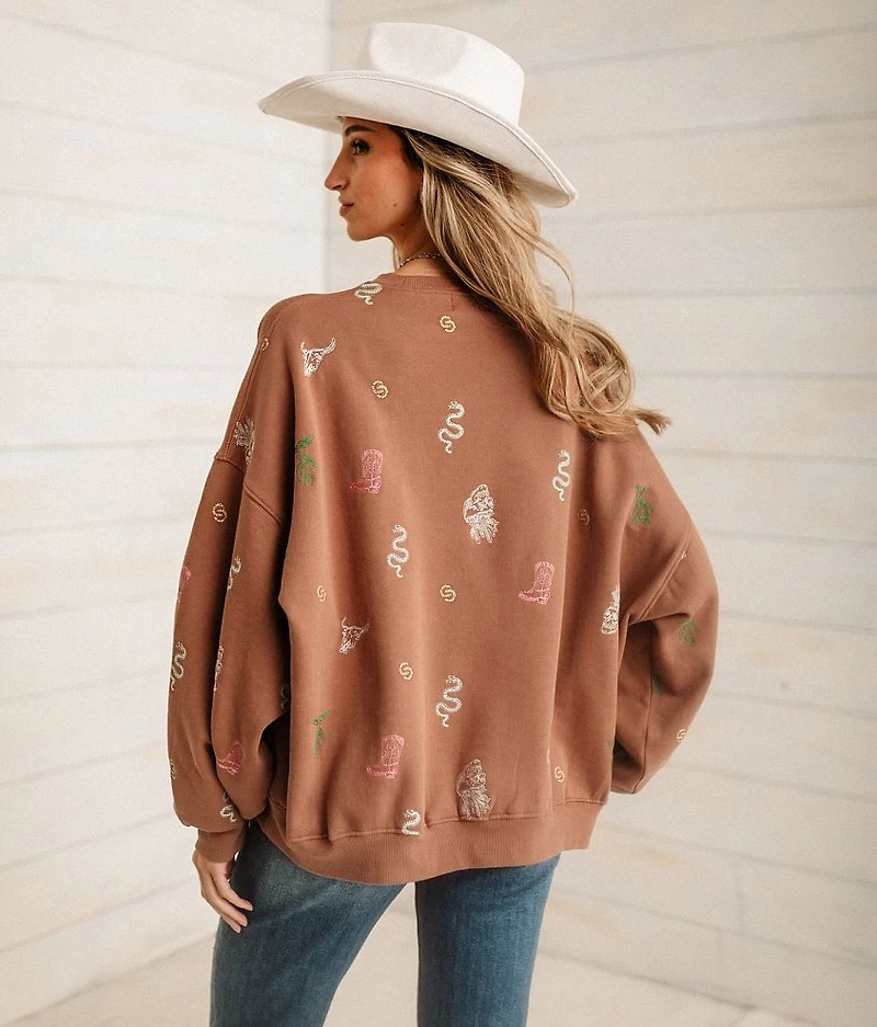 Western Embroidered Pullover