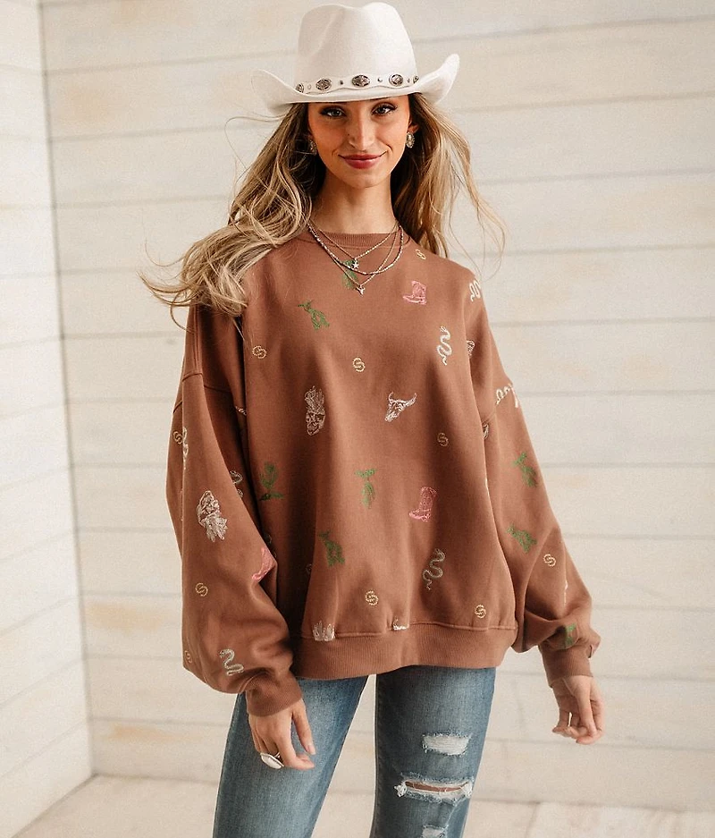 Western Embroidered Pullover