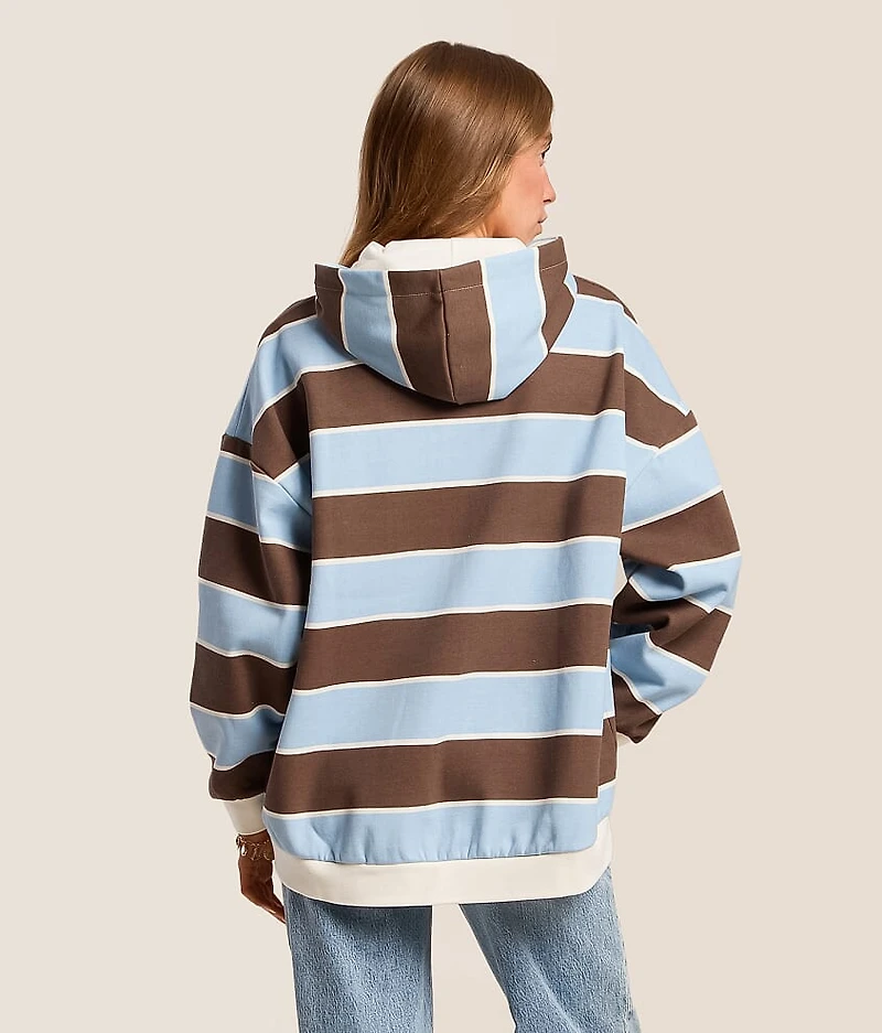 Striped Boston Hooded Sweatshirt