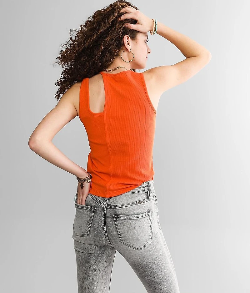 Ribbed Cut-Out Tank Top
