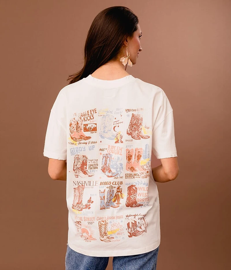 Western Boots Oversized T-Shirt