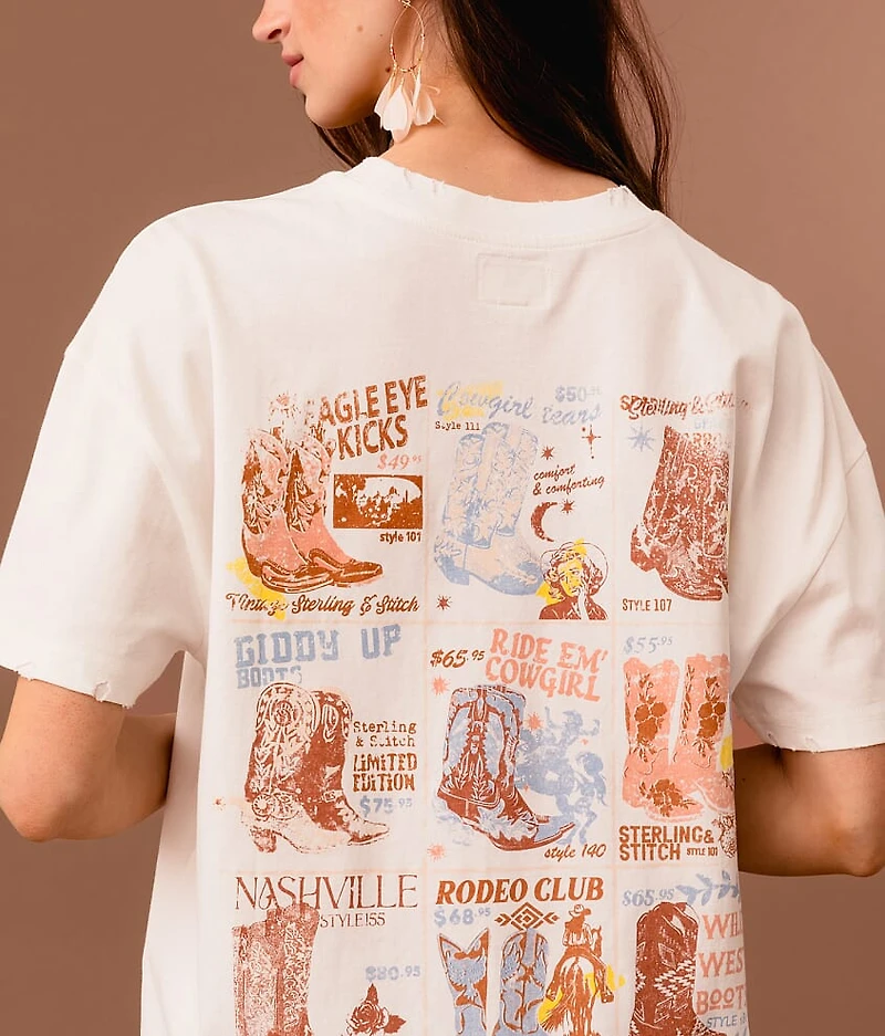 Western Boots Oversized T-Shirt