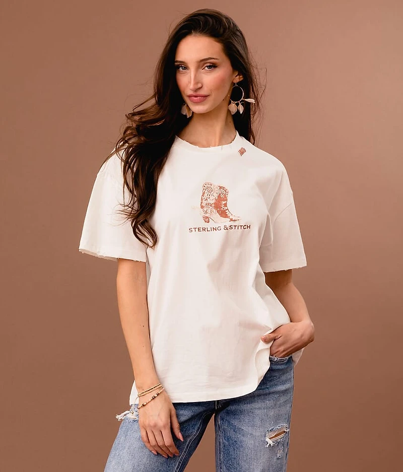 Western Boots Oversized T-Shirt