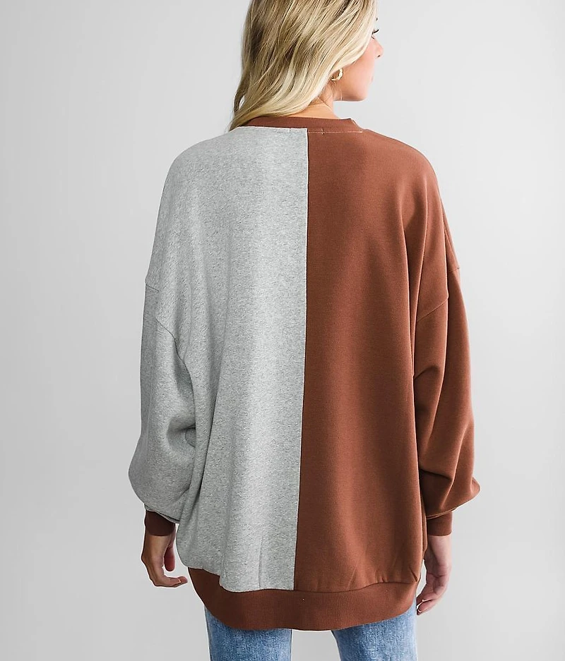 Split Knit Pullover - One Size