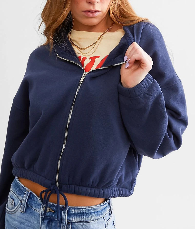 Fleece Cropped Hoodie