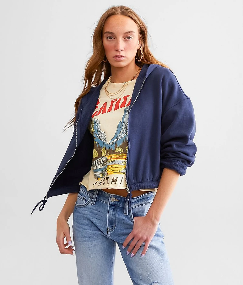 Fleece Cropped Hoodie