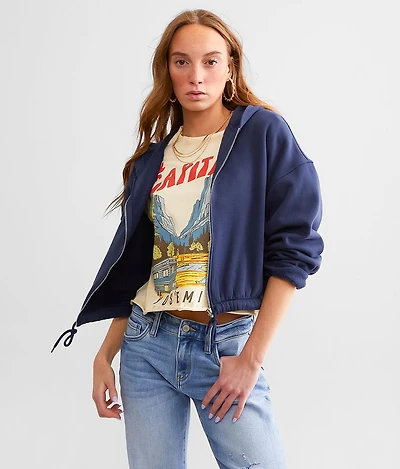 Fleece Cropped Hoodie