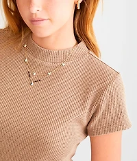 Waffle Knit Top