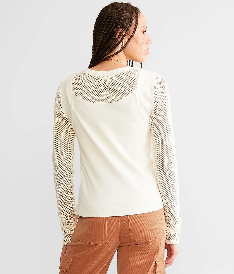 Raw Edge Netted Top