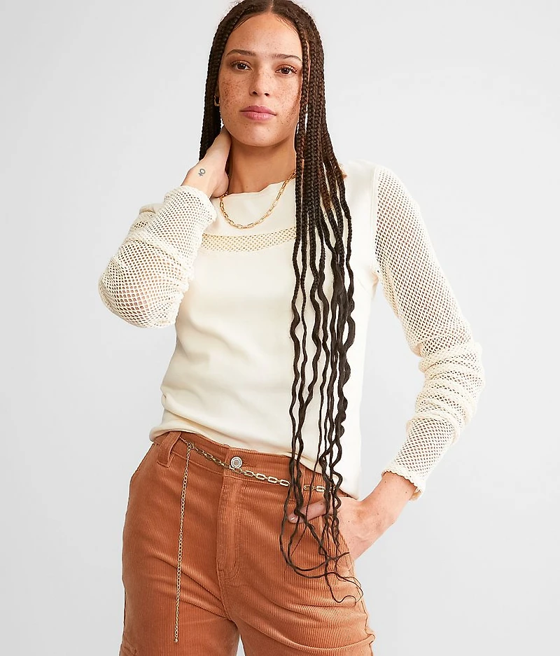 Raw Edge Netted Top