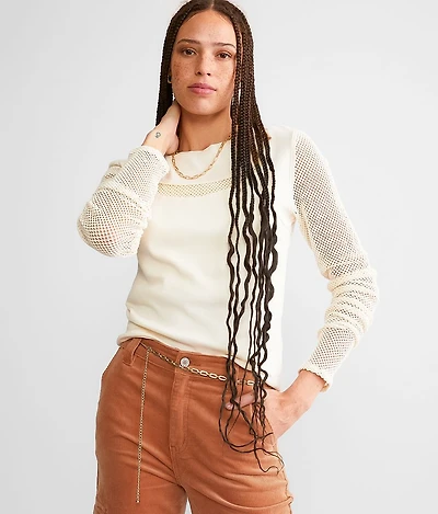 Raw Edge Netted Top
