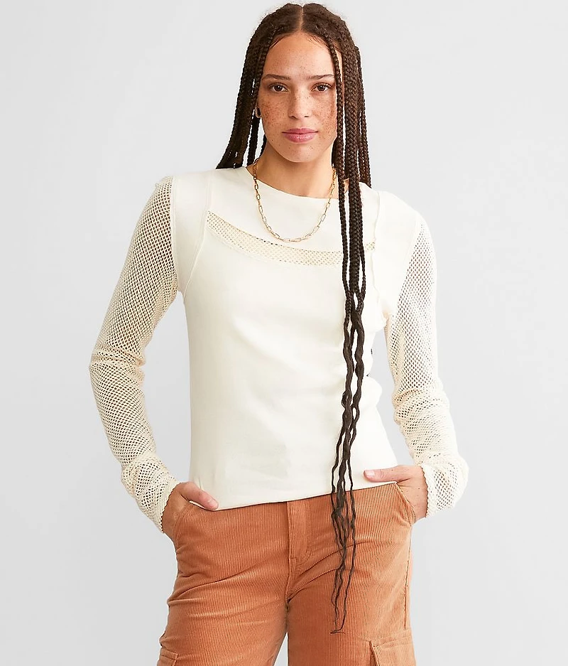 Raw Edge Netted Top