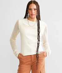 Raw Edge Netted Top
