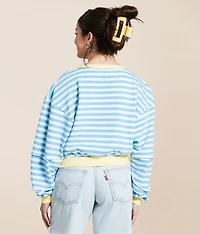 Striped Color Block Cropped Pullover