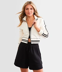 Athletic Stripe Cropped Jacket