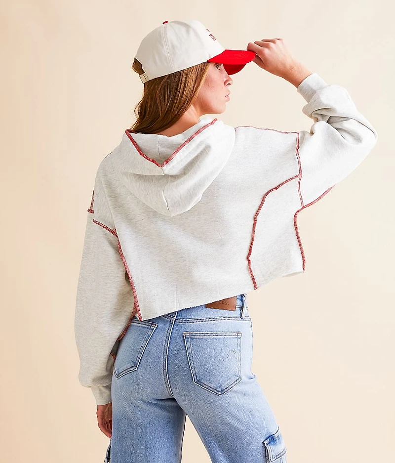Contrast Seam Cropped Hoodie