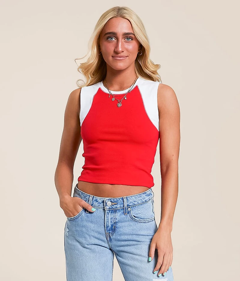 Color Block Cropped Tank Top