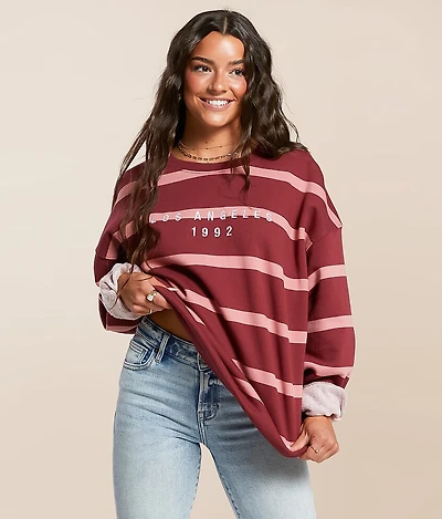 FITZ + EDDI Striped Los Angeles Oversized Pullover