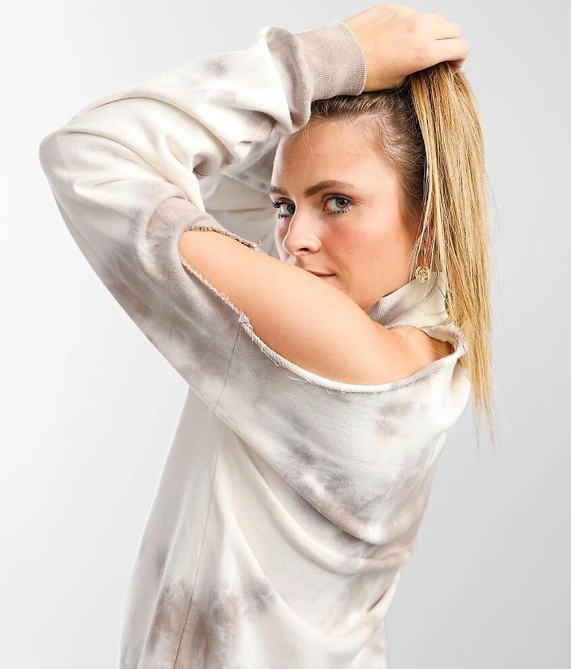 Tie-Dye Cold Shoulder Pullover