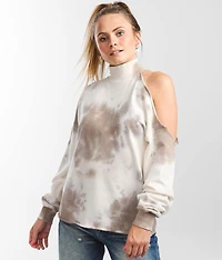 Tie-Dye Cold Shoulder Pullover