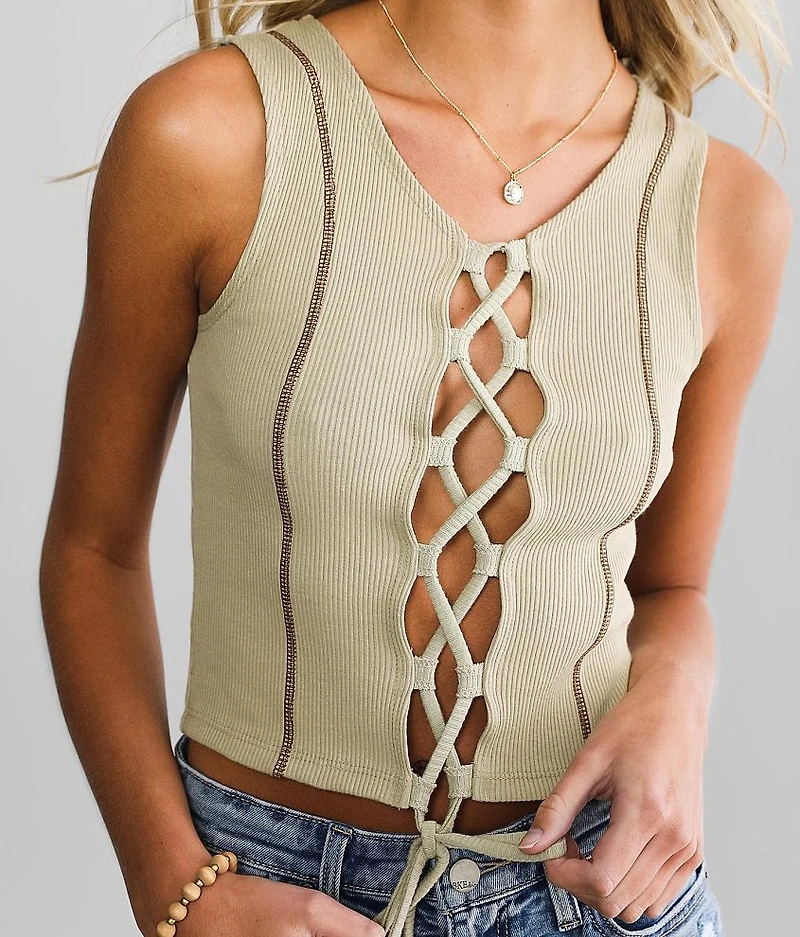 Lace-Up Tank Top