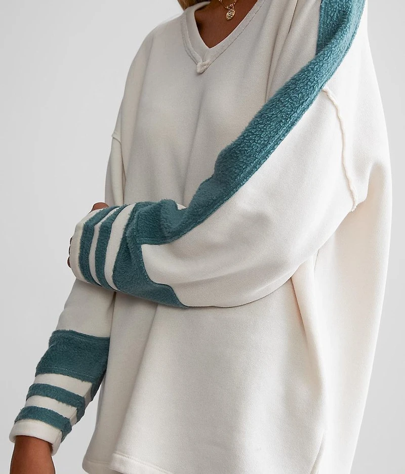 Athletic Stripe Oversized Pullover