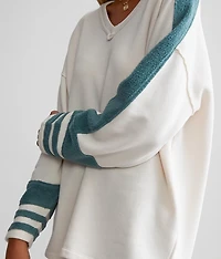 Athletic Stripe Oversized Pullover