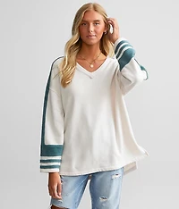 Athletic Stripe Oversized Pullover